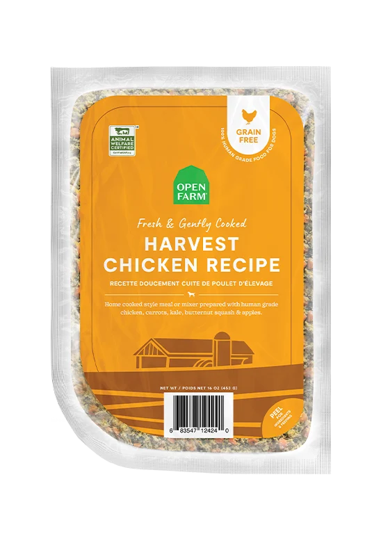 Harvest Chicken 그레인프리 신선 조리 반려견 사료, 동물복지 사육