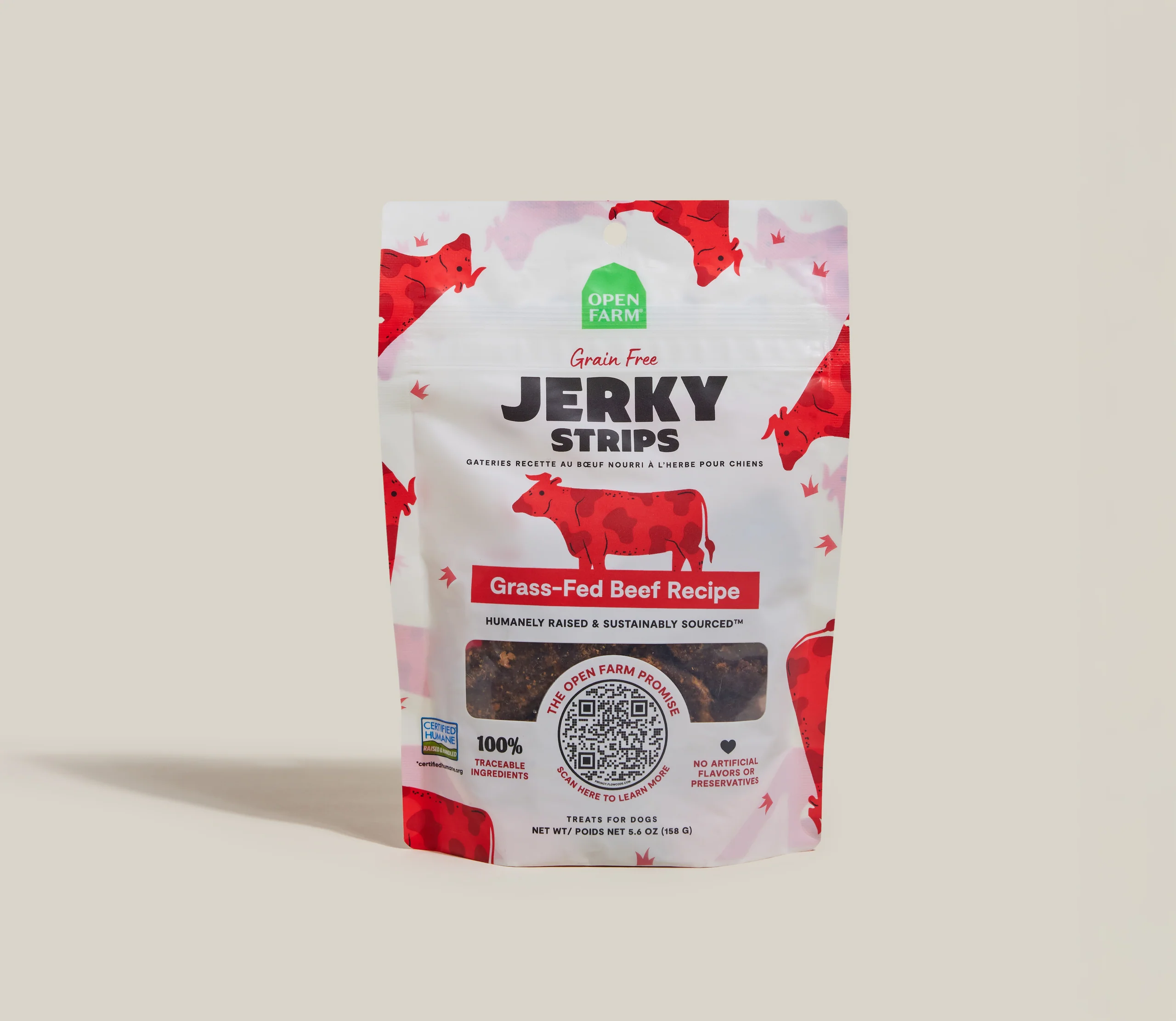Getreidefreie Jerky-Streifen aus Weide-Rindfleisch für Hunde