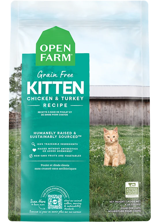 Grain-Free Chicken and Turkey Kibble for Growing Kittens
