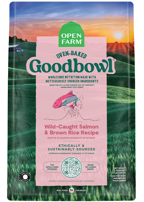 Goodbowl Wild-Caught Salmon and Brown Rice Dog Kibble for Puppies and Adult Dogs