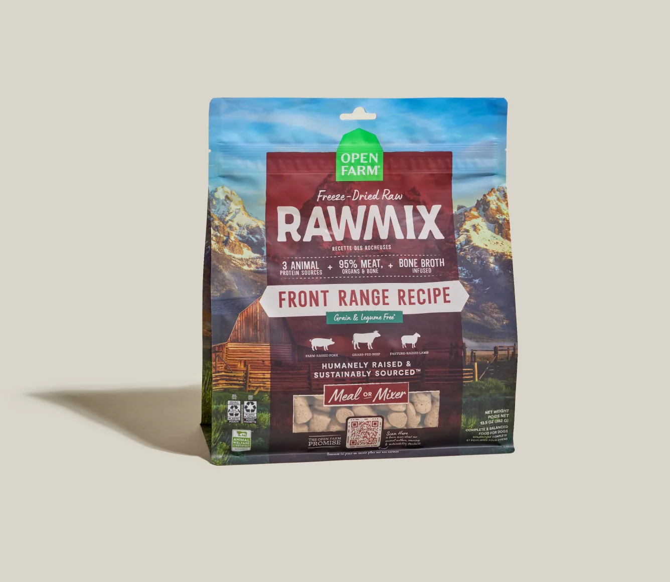 Bocconcini Crudi Liofilizzati RawMix Front Range per Cani con Manzo, Maiale e Agnello