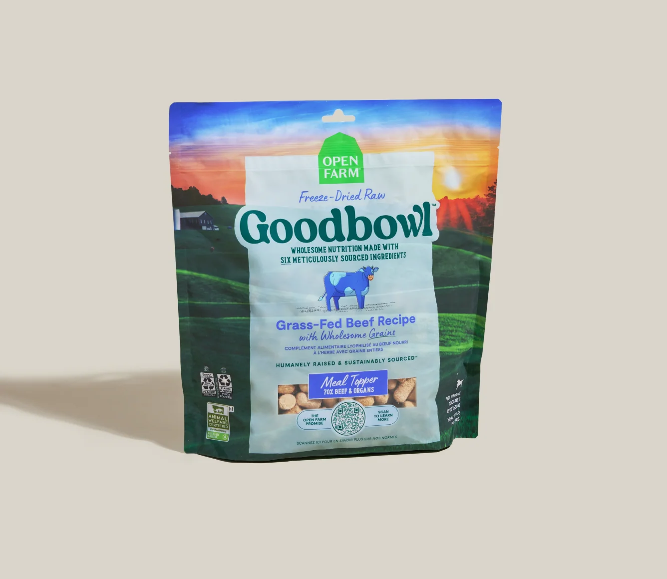 Goodbowl Grass-Fed Beef Freeze Dried Raw Morsels Meal Topper for Dogs