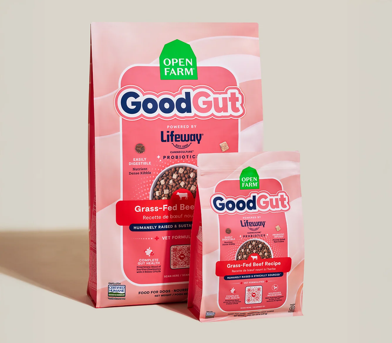 GoodGut Grass-Fed Beef Dog Kibble with Probiotics for Digestive Support