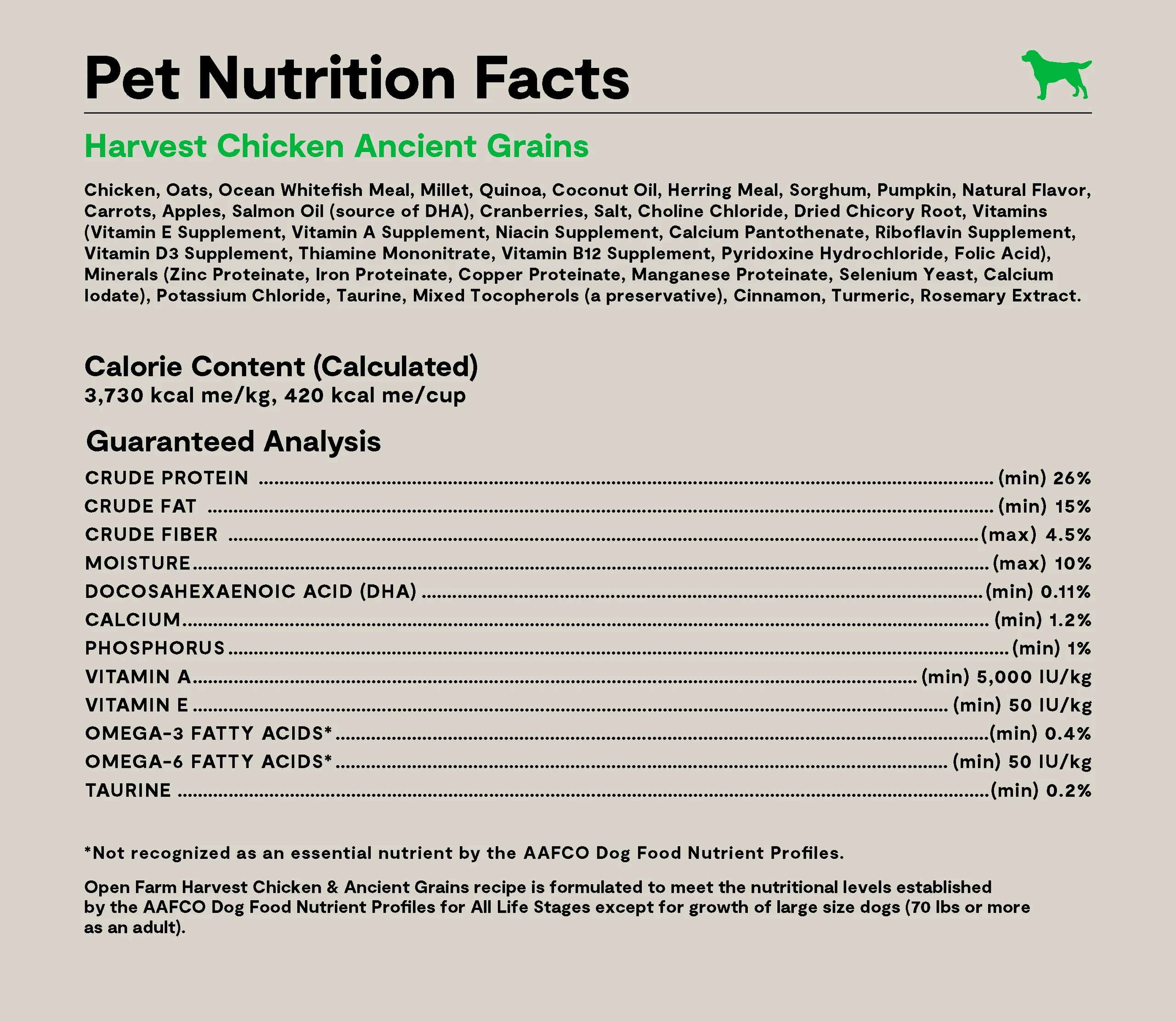 Harvest Chicken & Ancient Grains Dry Dog Kibble with Quinoa and Pumpkin