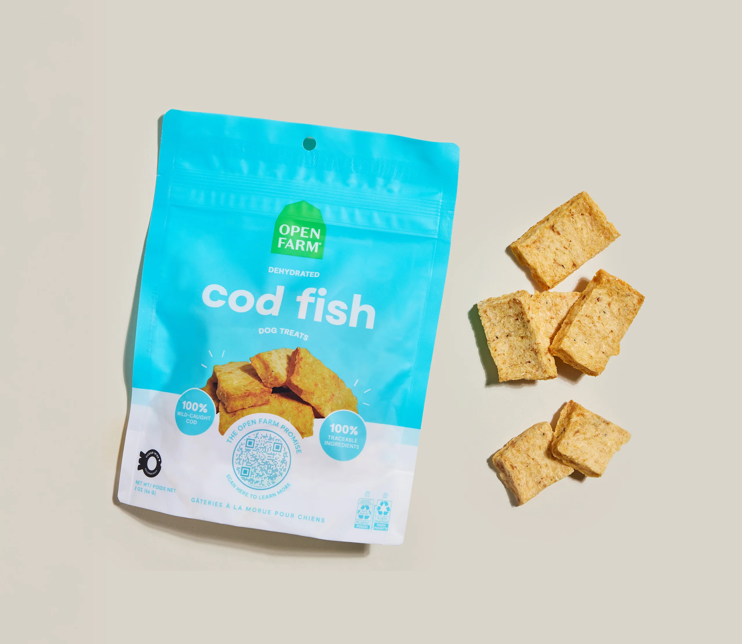脫水鱈魚狗零食，單一成分