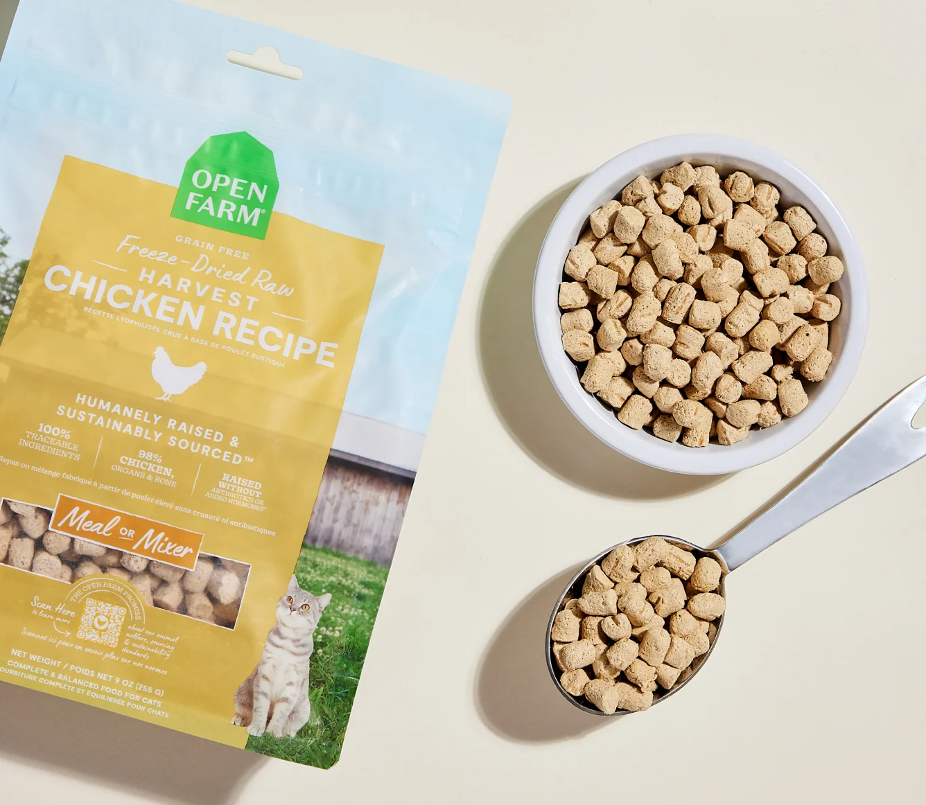 Freeze Dried Raw Chicken Morsels for Cats, Harvest Chicken Recipe