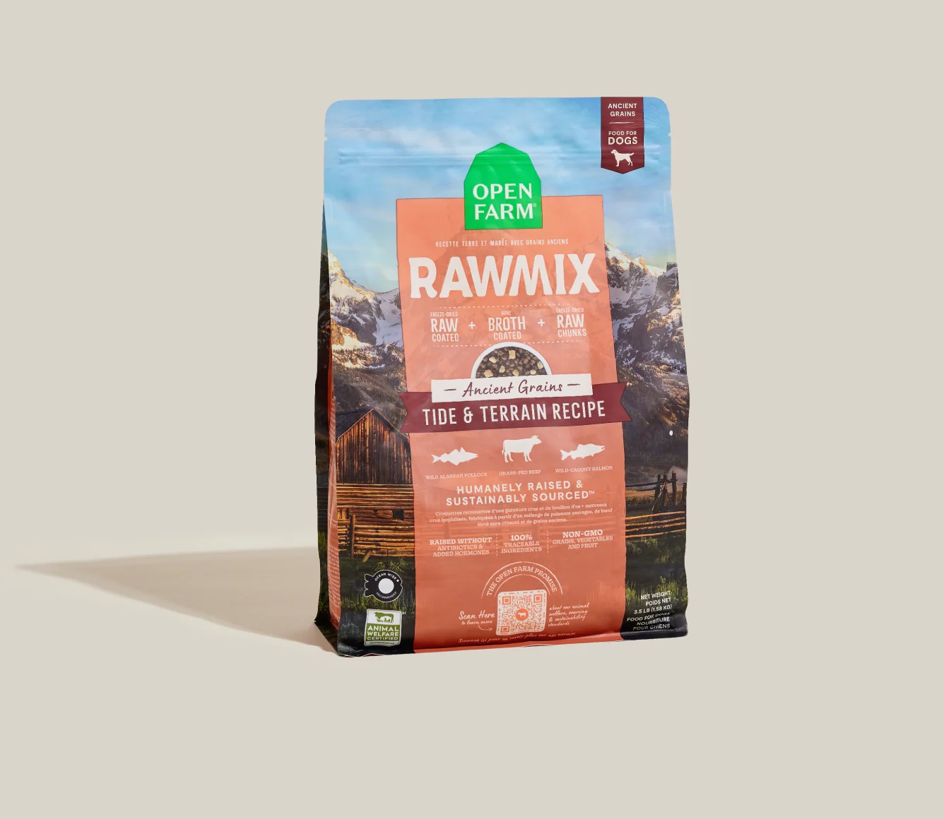 RawMix Tide and Terrain Ancient Grains hundefoder