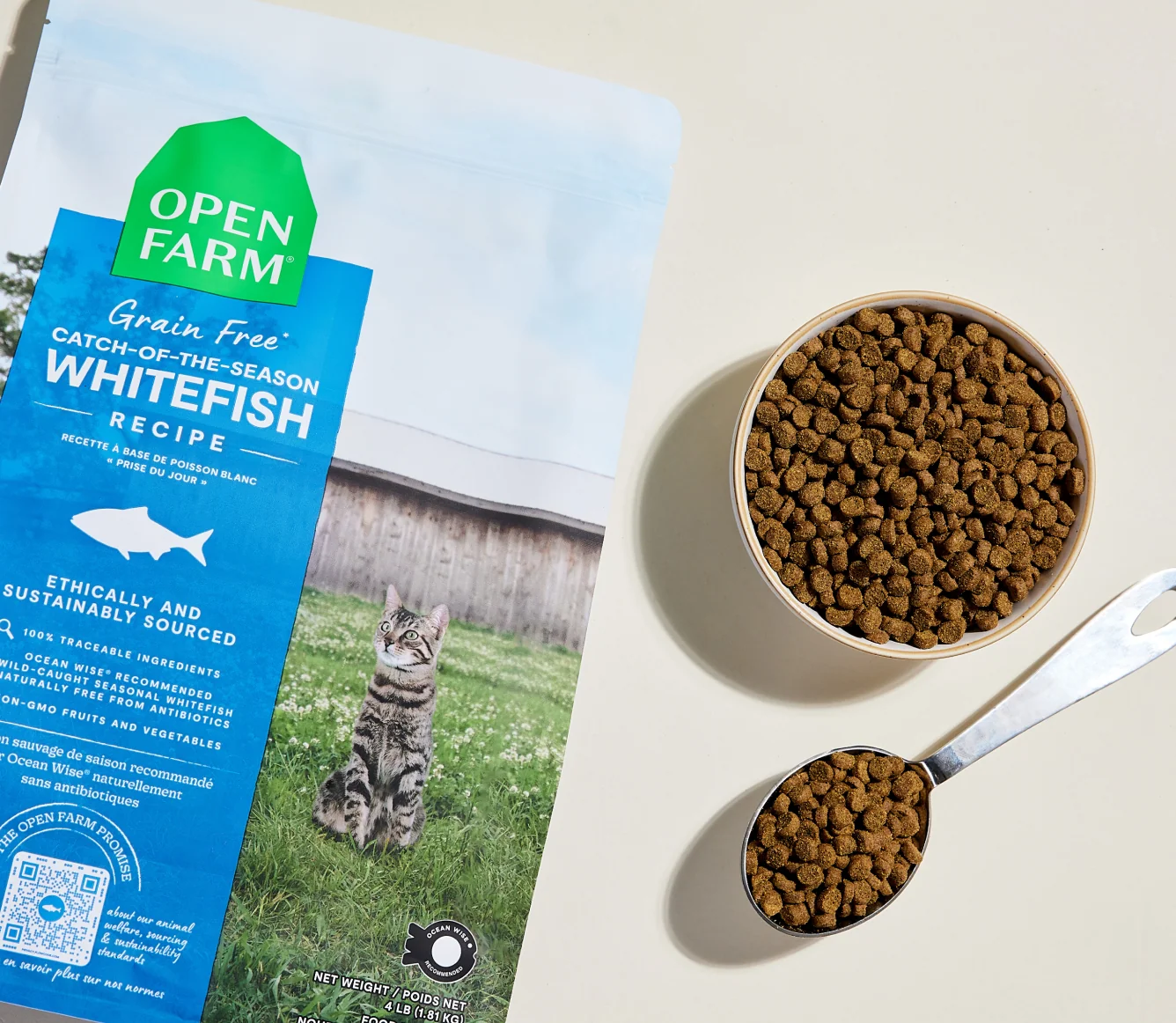Whitefish Grain-Free Dry Cat Kibble for Skin and Coat