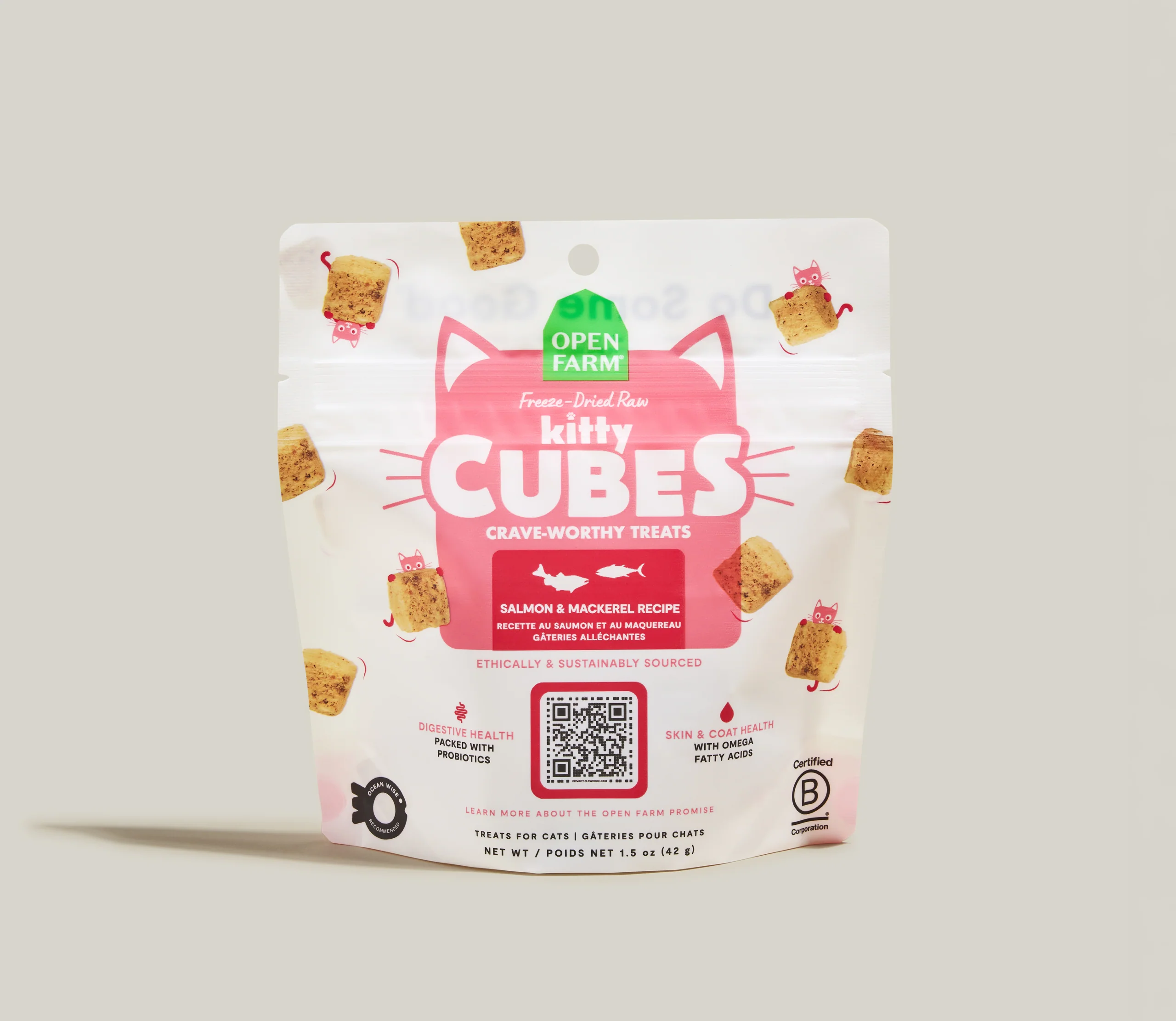 Dondurularak Kurutulmuş Çiğ Kitty Cube Kedi Ödülleri Çeşit Paketi, 3 Tarif