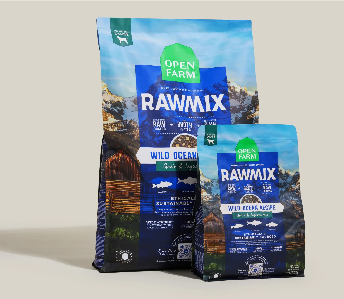 Bezzbożowa sucha karma dla psów RawMix Wild Ocean z rybą białą i łososiem
