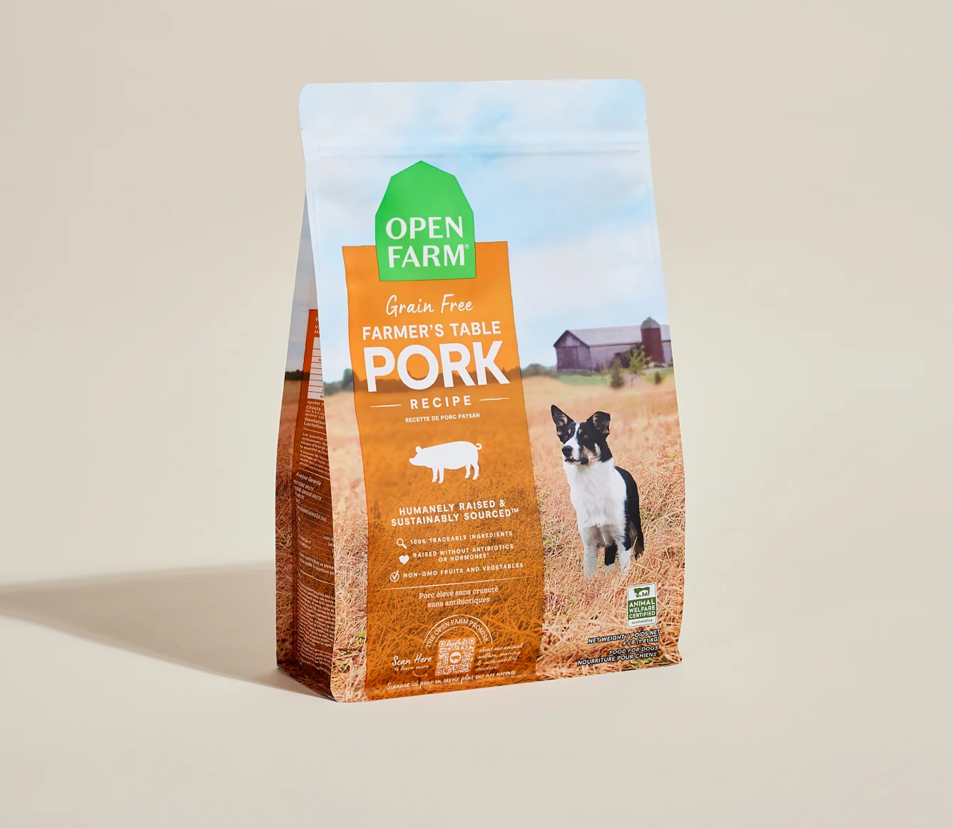 Farmer's Table svinekød kornfri tør hundekibble til hvalpe og seniorer