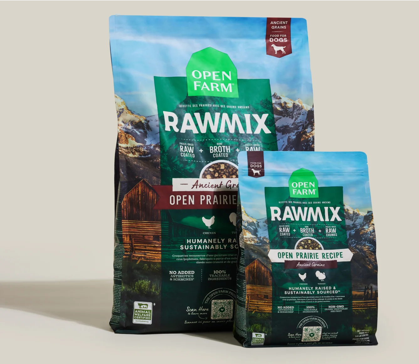 Crocchette RawMix Open Prairie Ancient Grains per cani con pollo e tacchino