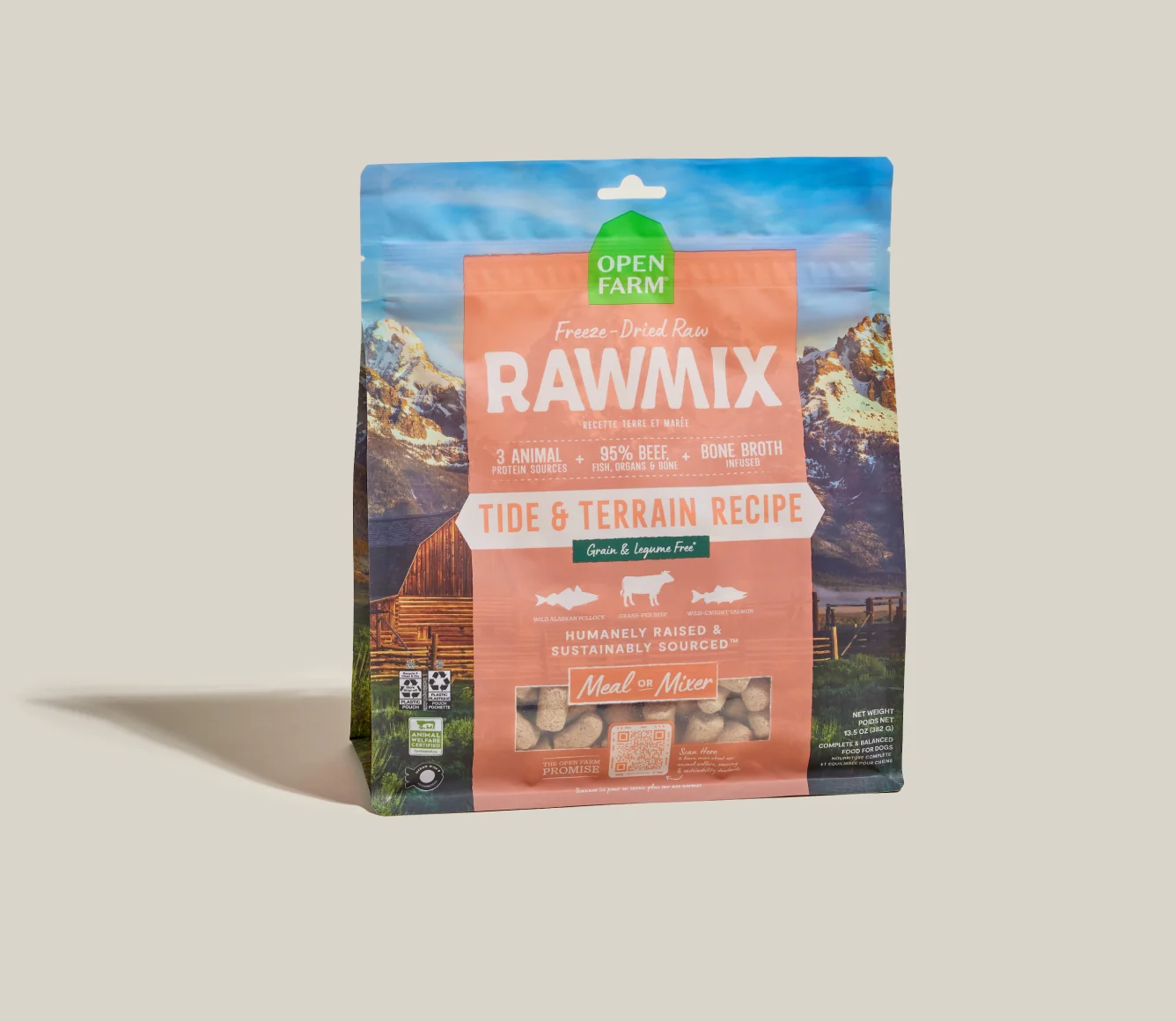 RawMix Tide & Terrain Frysret Raw Mundfulde til Hunde med Oksekød og Pollock