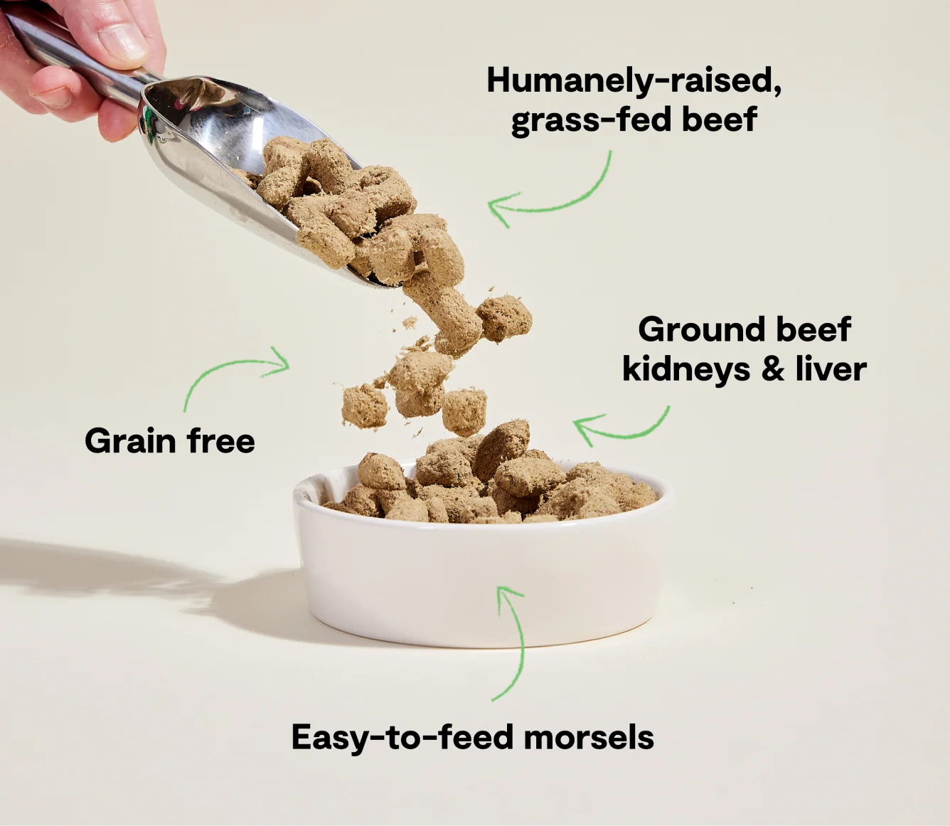 Græsningsokse frysetørrede rå morsels til hunde