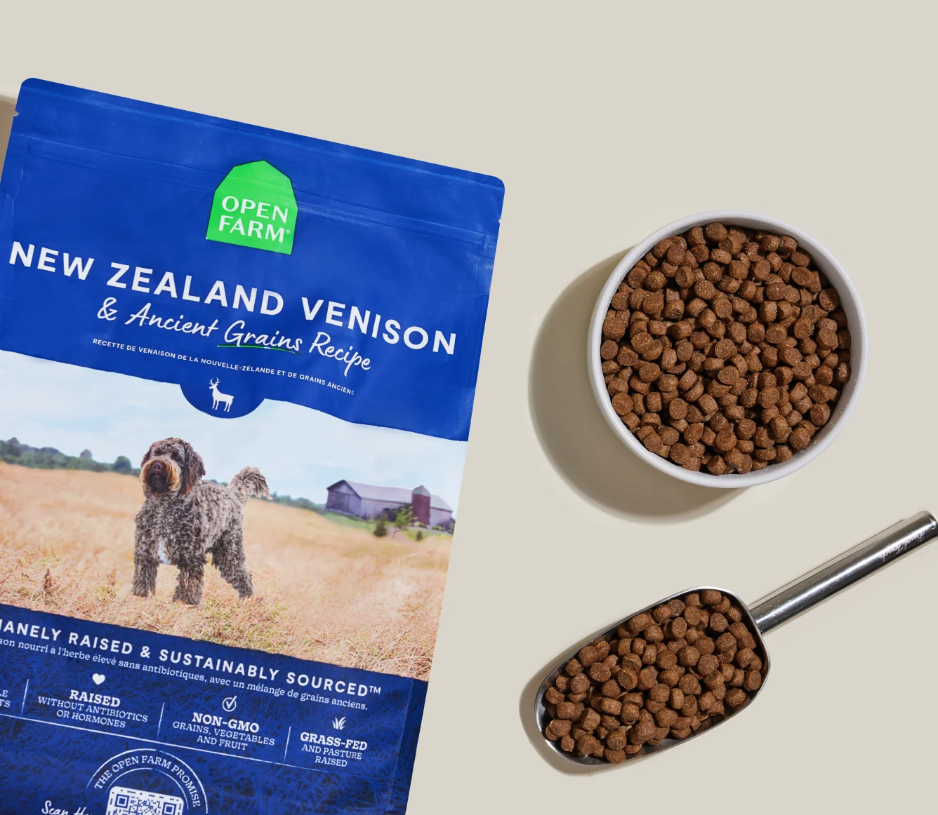 Tørt hundefoder med newzealandsk vildt og oldtidens korn til sensitive hunde