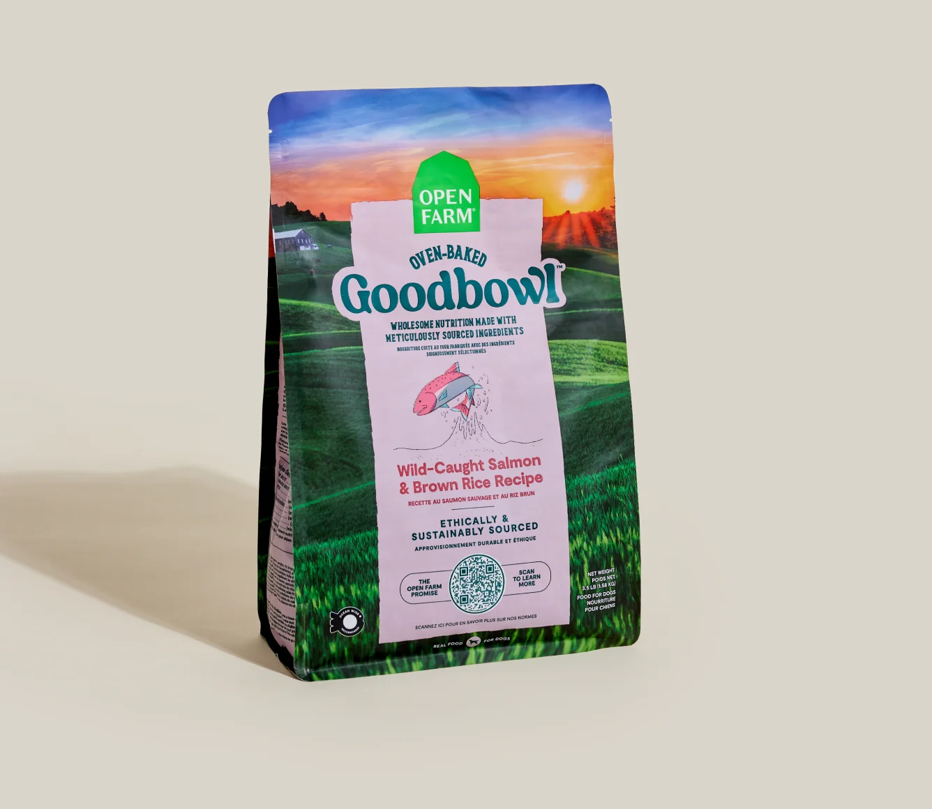 Goodbowl Wild-Caught Salmon and Brown Rice Dog Kibble for Puppies and Adult Dogs