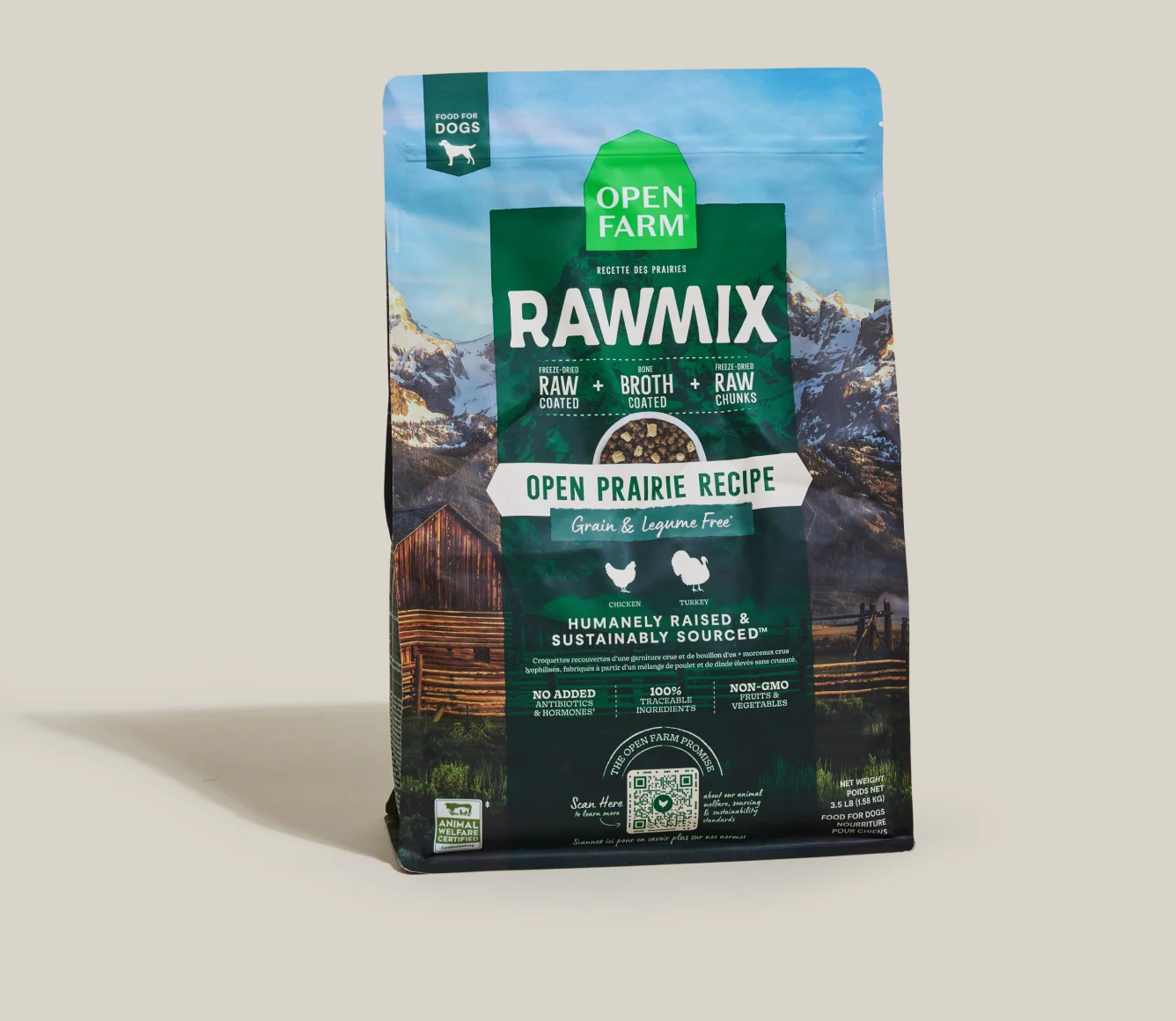 RawMix Open Prairie getreidefreie Hundekroketten mit gefriergetrocknetem Rohfutter