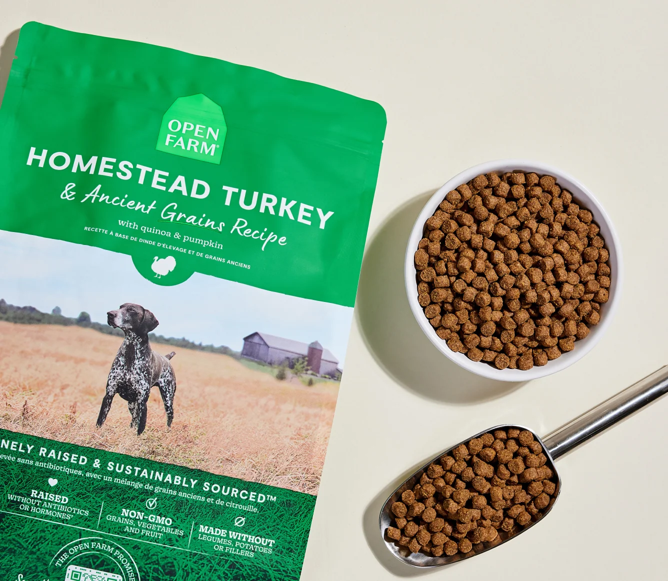 Homestead Turkey & Ancient Grains Dry Dog Kibble for Sensitive Stomachs