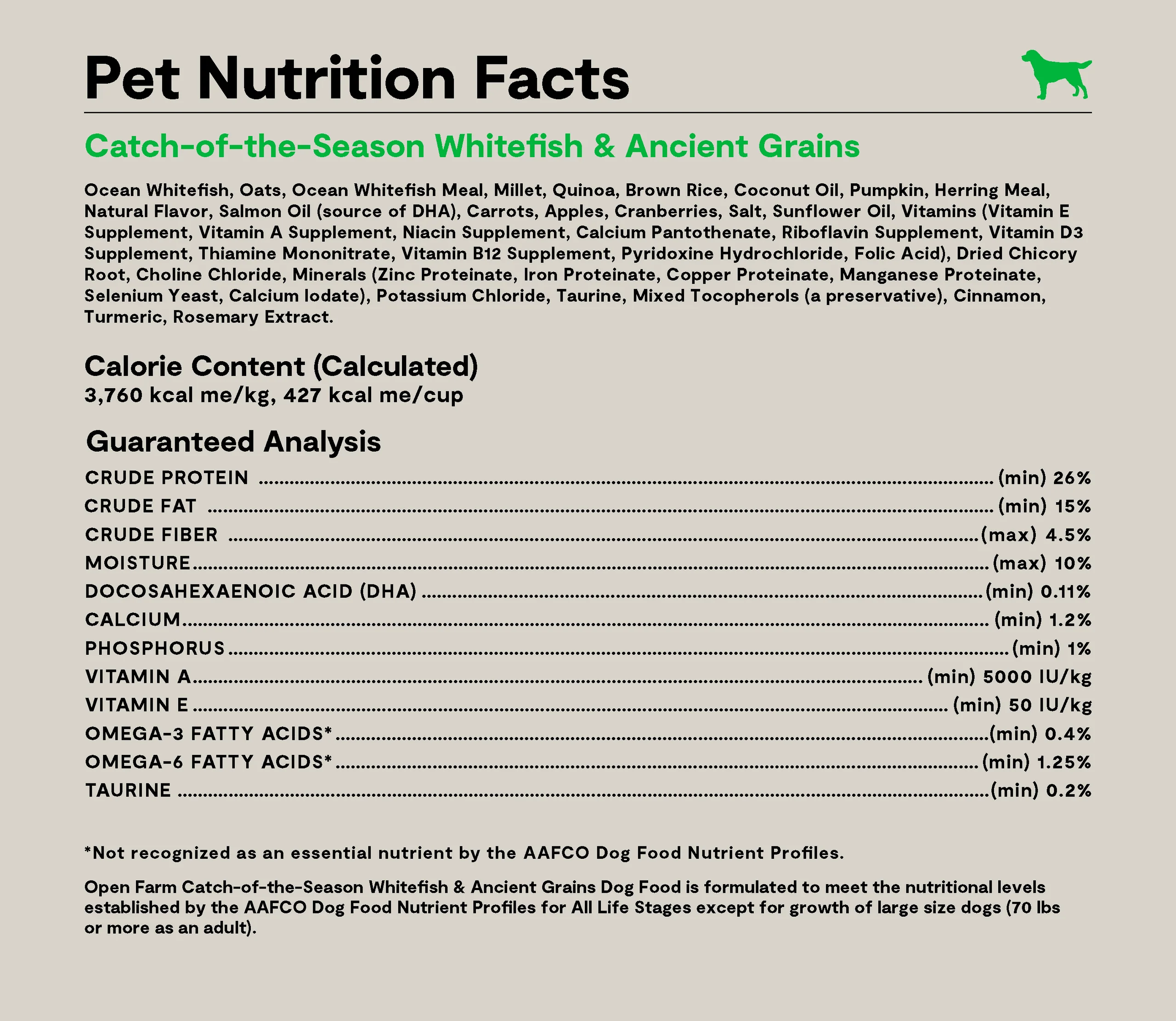 Whitefish & Ancient Grains Dry Dog Kibble for Skin and Coat Support