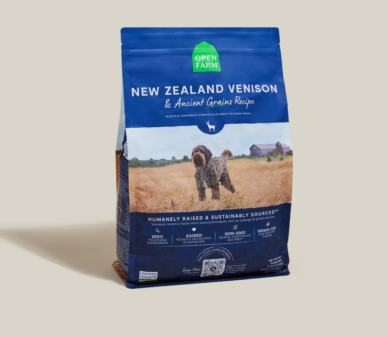 Tørt hundefoder med newzealandsk vildt og oldtidens korn til sensitive hunde