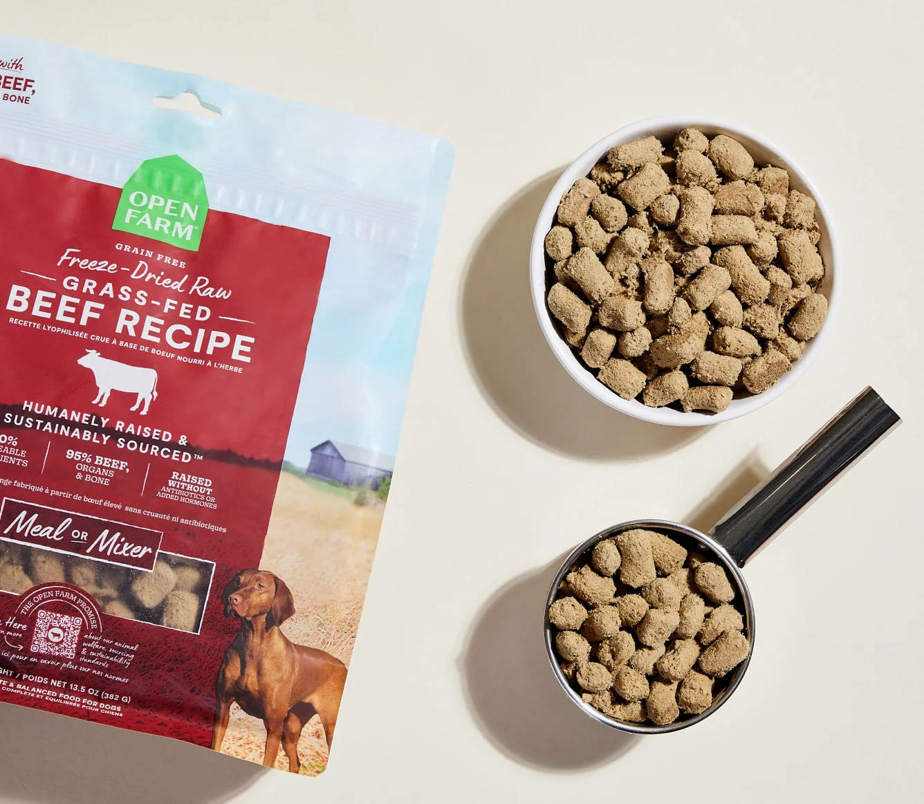 Græsningsokse frysetørrede rå morsels til hunde