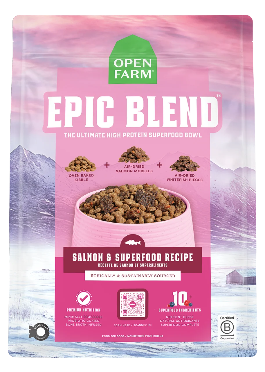 Epic Blend Lachs und Superfood Trockenfutter für Hunde mit Probiotika