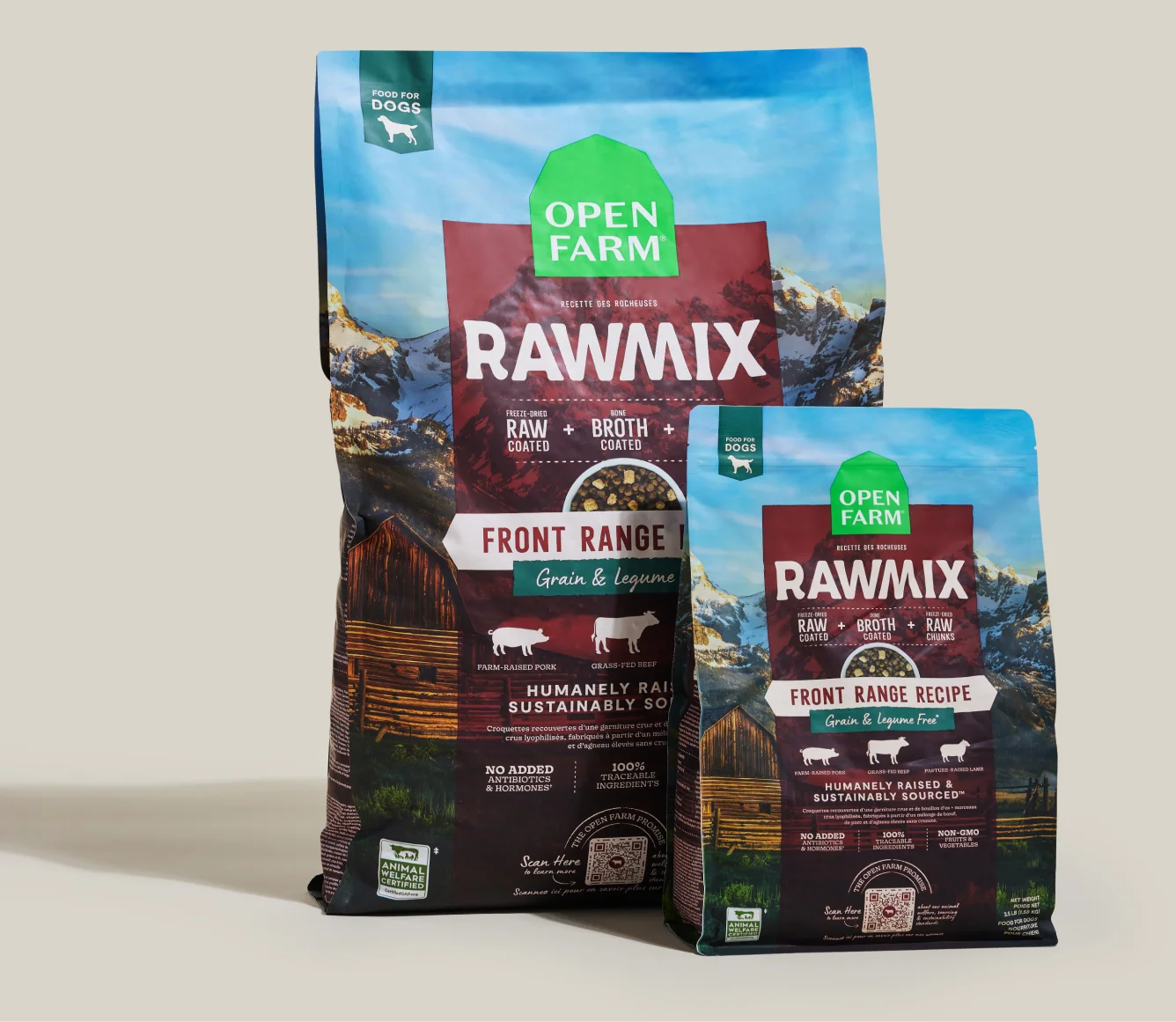 RawMix Front Range getreidefreie Hundekroketten mit Rind, Lamm und Schwein