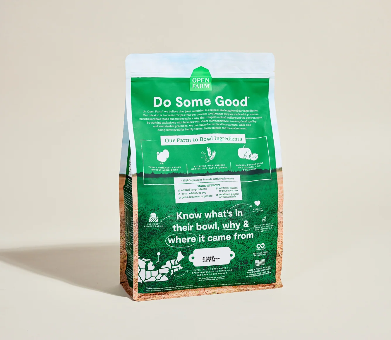 Homestead Turkey & Ancient Grains Dry Dog Kibble for Sensitive Stomachs