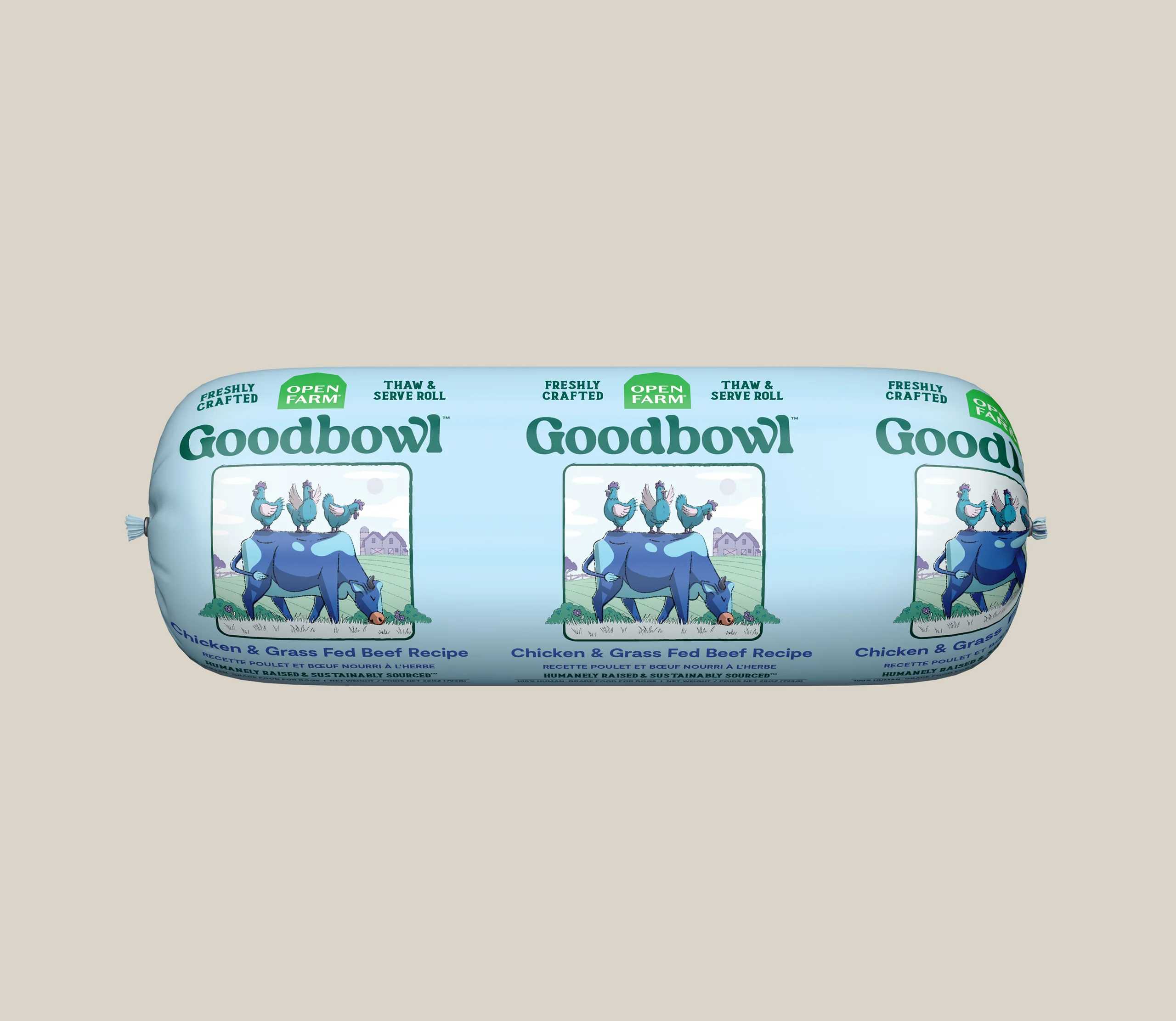 Fresh Goodbowl Roll til hunde med kylling og græsfodret oksekød