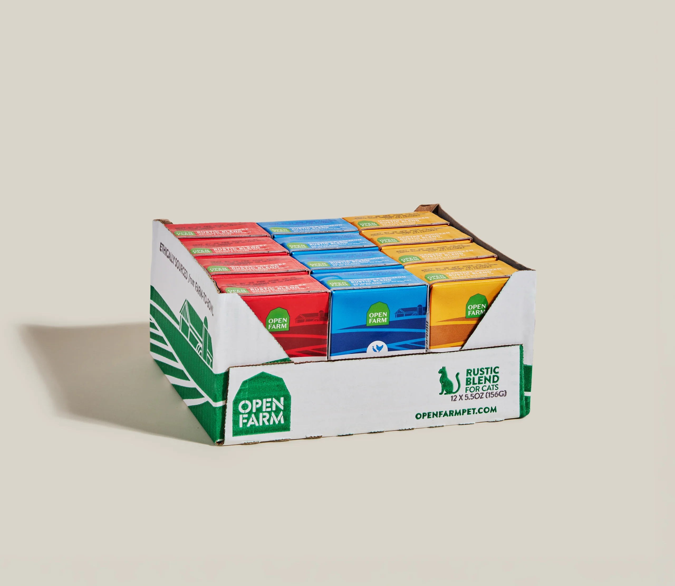 Rustic Blend Variety Pack til katte: Kylling, oksekød og laks