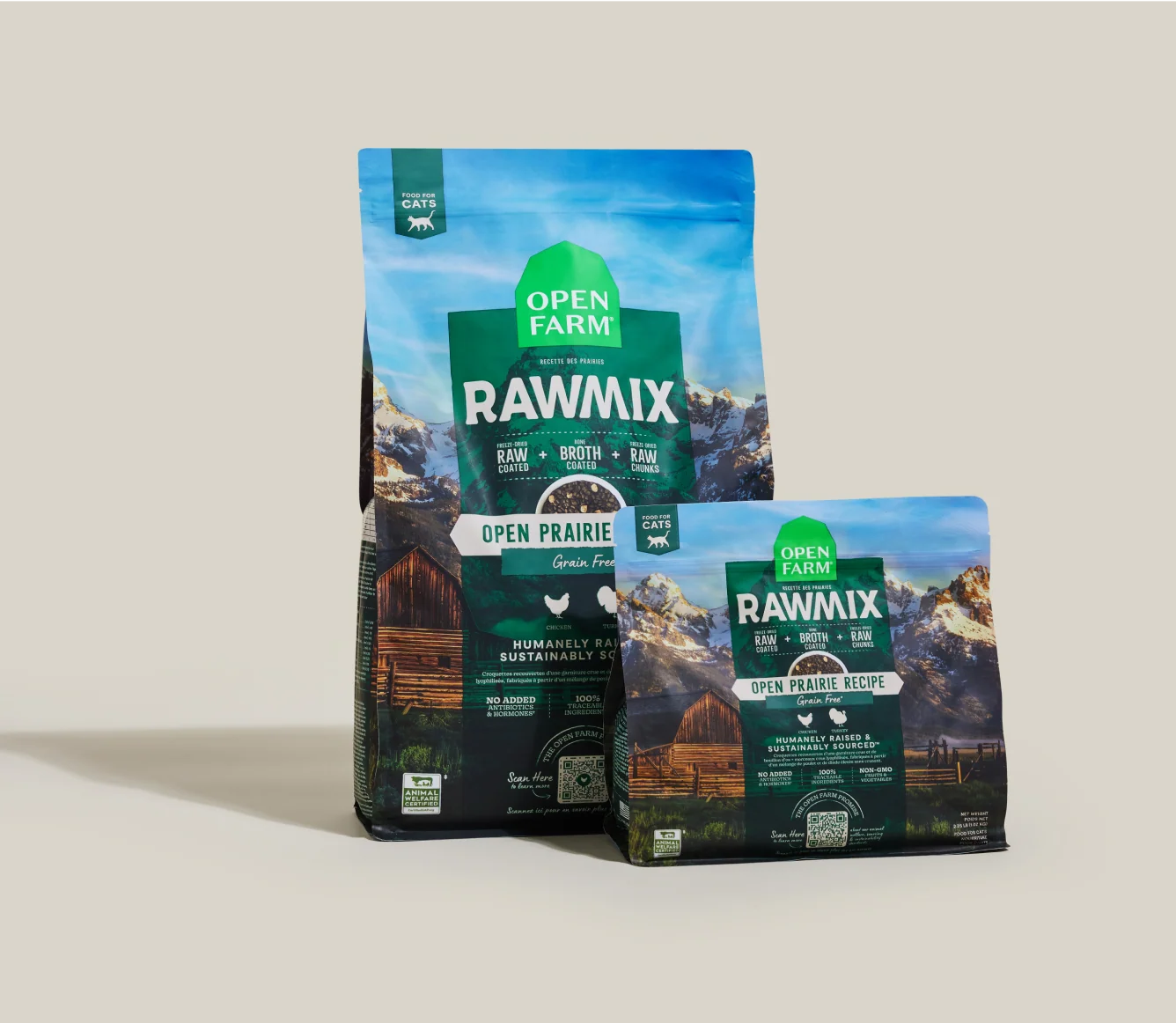 RawMix Open Prairie Bezzbożowa karma sucha dla kotów z kurczakiem i indykiem