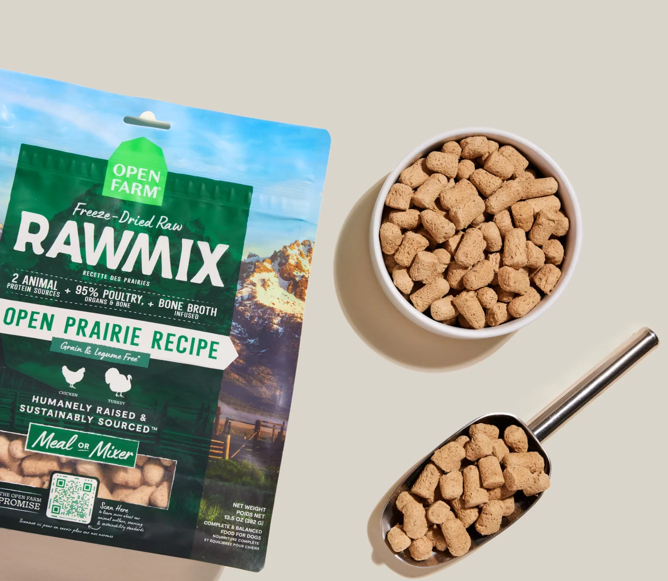 RawMix Open Prairie gefriergetrocknete rohe Happen für Hunde